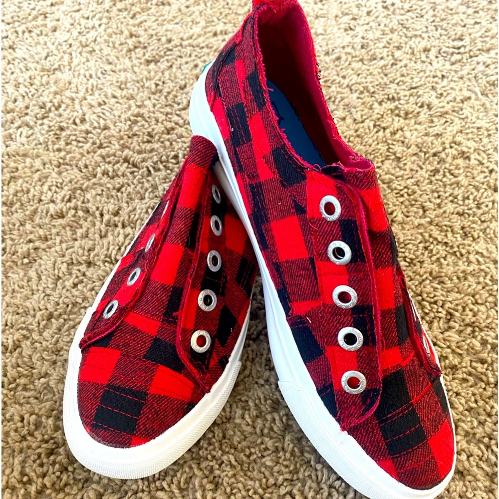 Brand New Buffalo Plaid Blowfish slip ons